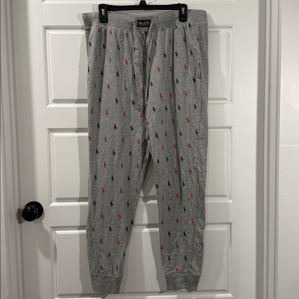 Polo Ralph Lauren Men’s All Over Pony Loungewear Joggers Sweatpants Gray XL